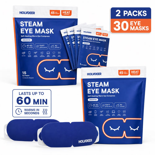 Holydeer Steam Eye Mask - Self-Heating Warm Eye Mask, Unscented, Individually Wrapped